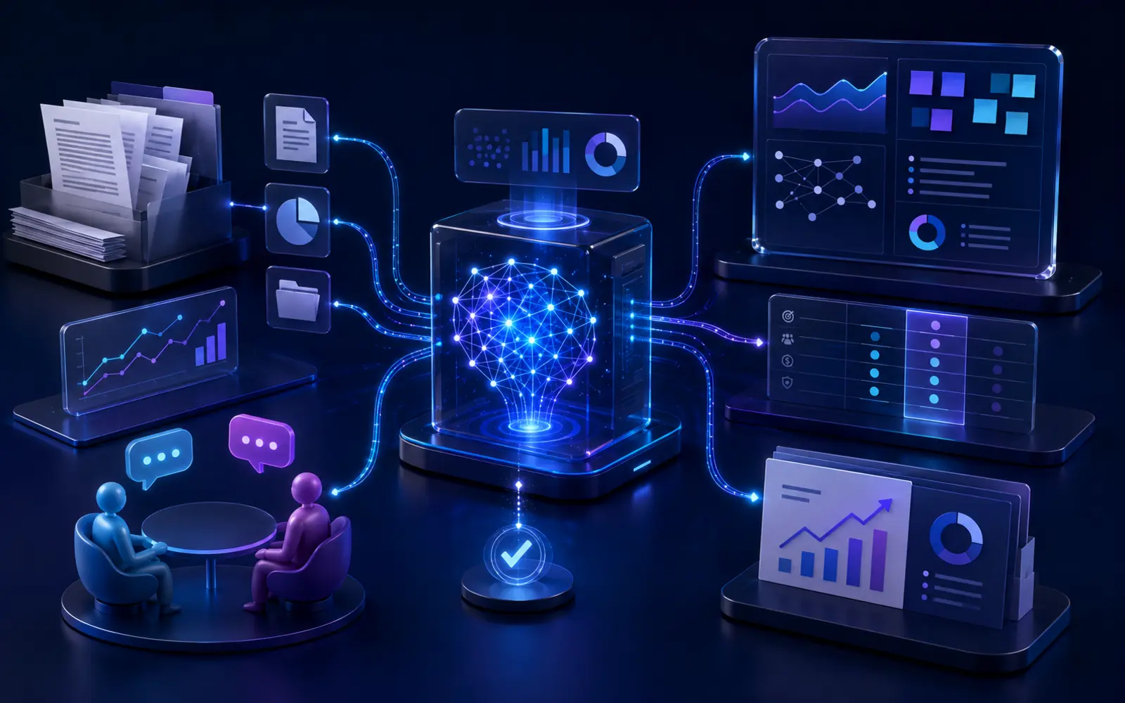 Un workflow de consultant transforme documents et échanges clients en analyses et recommandations grâce à l’IA