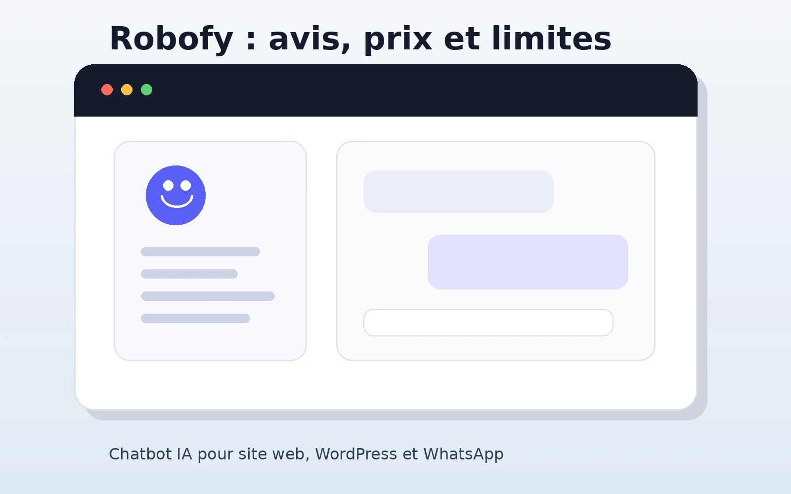 Robofy, chatbot IA pour site web, WordPress et WhatsApp